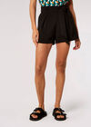 Textured Paperbag Shorts, Black, large