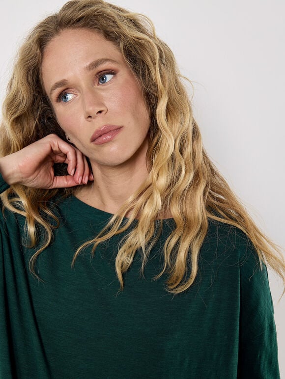 Pure Cotton Oversized Top, Green, large