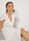 Embroidered Sequin Maxi Dress, White, large