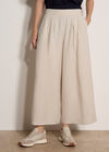 Slub Linen Wide-Leg Trousers, Stone, large