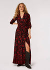 Floral Print Wrap Maxi Dress
, Rust, large