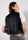Embossed Paisley Borg-Lined Waistcoat, Black, large