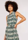 Ikat Shirt Mini Dress, Green, large