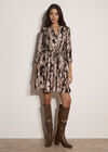 Abstract Print Utility Mini Dress, Black, large