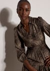 Blurred Spot Shirt Mini Dress, Mocha, large