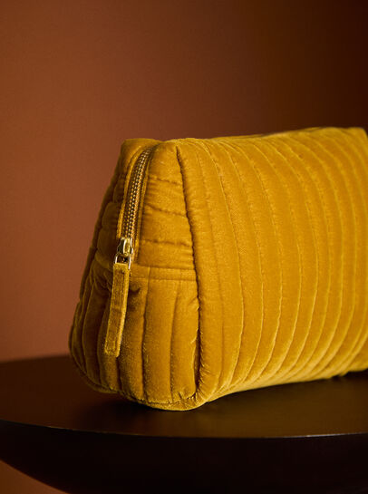 Quilted Velvet Makeup Pouch