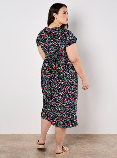 Garden Floral Milkmaid Midi Dress