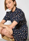 Ditsy Floral Ruffle Mini Dress, Navy, large