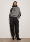 Floral Cornelli Embroidered Jumper, Grey, large