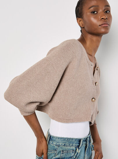 Cropped Batwing Cardigan