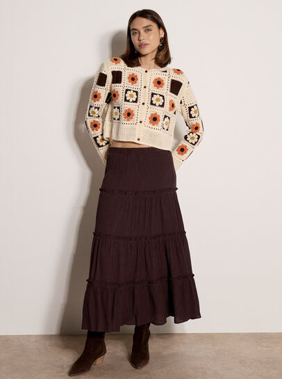 Patchwork Daisy Crochet Cardigan