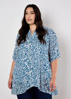 Mixed Animal Print Layered Blouse, White, large