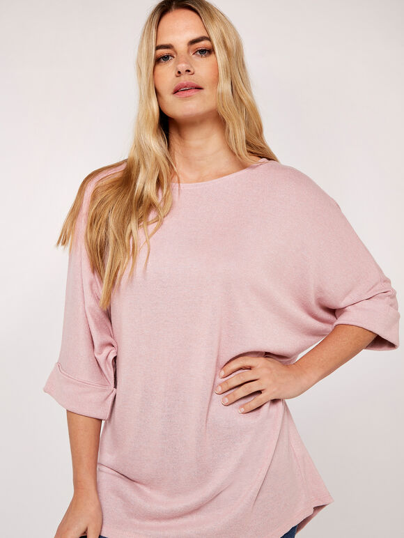 Soft Touch Batwing Top, Pink, large