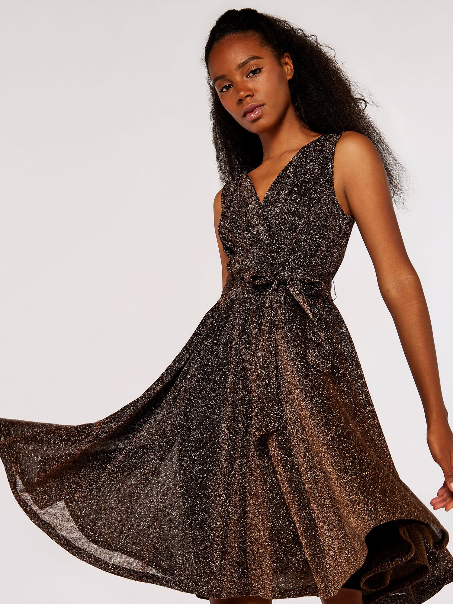 Metallic skater hot sale dress