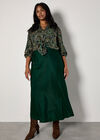 Curve Satin Bias Midi Skirt, Green, large