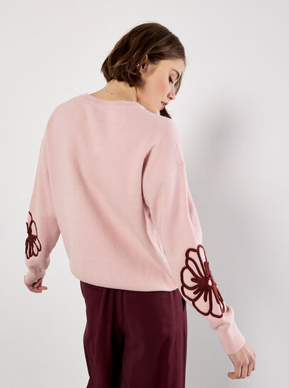 Large Embroidered Flowers Jumper