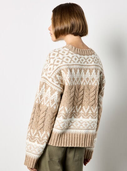 Fair Isle Cable Knit Jumper