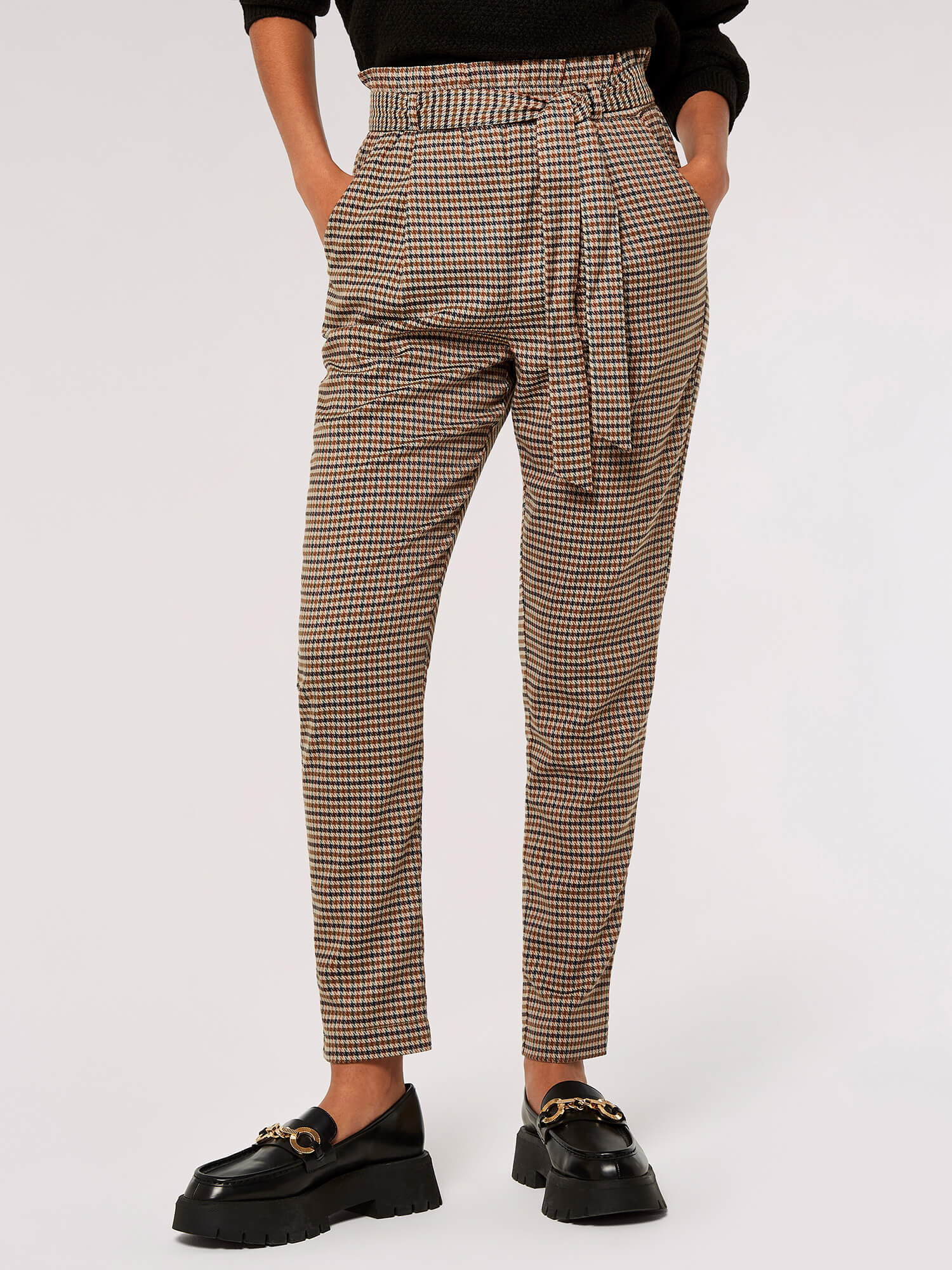Plaid paperbag trousers shop