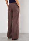 Mini Check Wide Leg Trousers, Burgundy, large