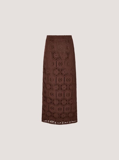 Crochet Lace Side Split Maxi Skirt