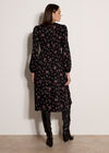 Floral Print Midi Dress, Black, large