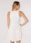 Boho Tiered Mini Dress, White, large
