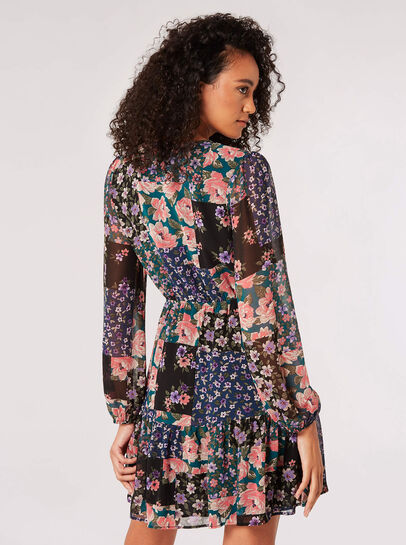 Patchwork Floral Mini Dress