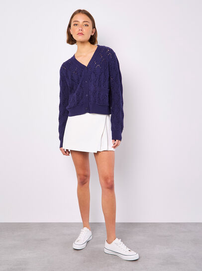Pointelle Knitted Cardigan