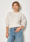 Waffle Rib Knit Soft Jumper, Stone, large