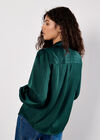Satin Self-Stripe Blouse, Green, large