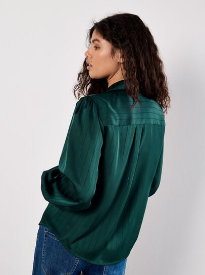 Satin Self-Stripe Blouse