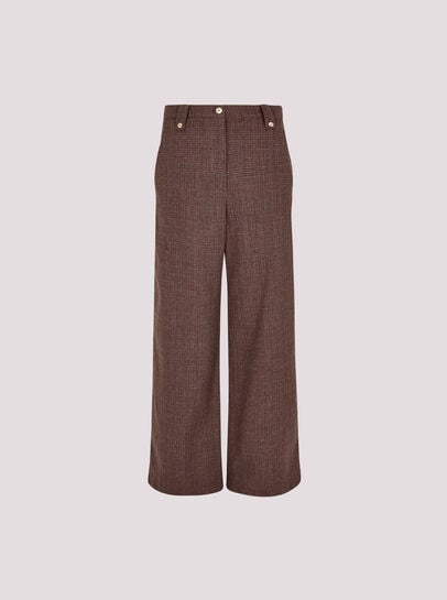 Mini Check Wide Leg Trousers