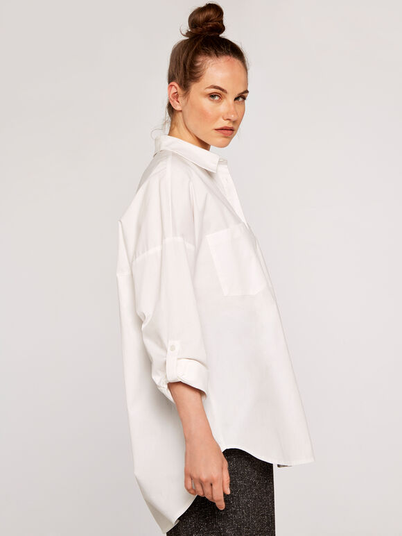 Oversized Shirt, White, large