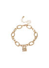 Moon Padlock Bracelet, Yellow, large