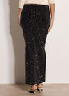 Rhinestone Stud Maxi Skirt, Black, large