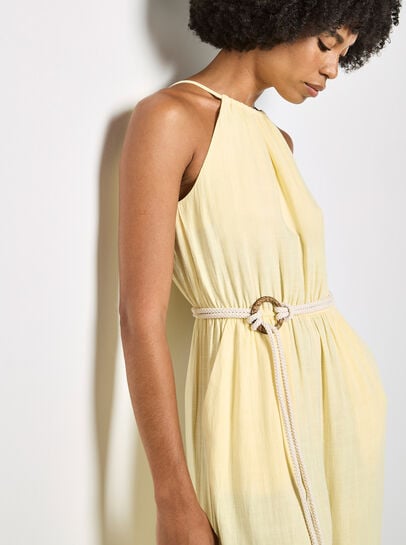 Cotton Blend Wide-Leg Jumpsuit