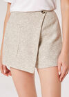 Mini-jupe-short en tweed, pierre, grande