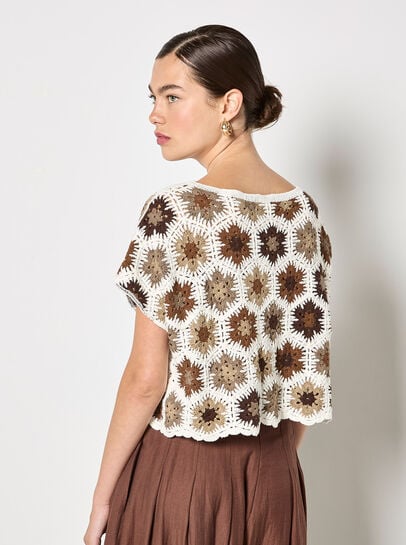 Hexagon Flowers Crochet Top