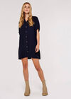Oversized  Shirt Dress, Navy, large