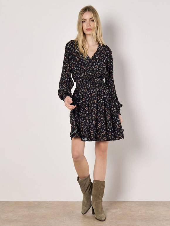 Ditsy Floral Mini Dress, Red, large