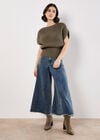 Chunky Rib Knit Cap Sleeve Jumper, Khaki, large