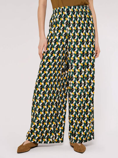 Printed Wide Leg Trousers