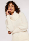 Fluffy Roll Neck Jumper, White, large