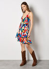 Colour Block Tiered Cami Mini Dress, Orange, large