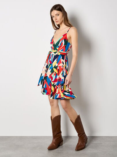 Colour Block Tiered Cami Mini Dress