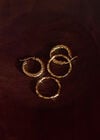 Gold Tone Textured Hoop Earrings, Pack Of 2, Gold, large