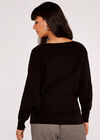 Textured Window Check Jumper, Black, large