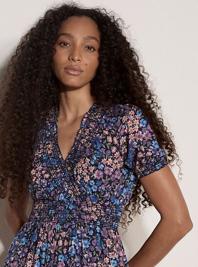 Floral Wrap Mini Dress