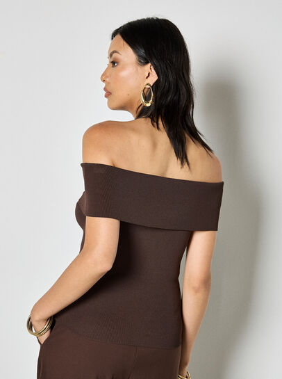 Rib Knit Bardot Top