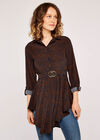 Printed Hanky Hem Dress, Navy, large